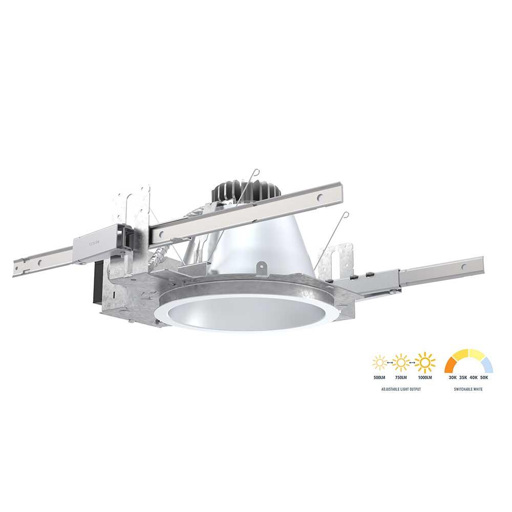 Lithonia LDN8 Commercial LED Recessed Downlight, 3800 Lumens Adjustable, Selectable CCT, 30K/35K/40K/50K, Battery Backup Included (Reflector Sold Separately)