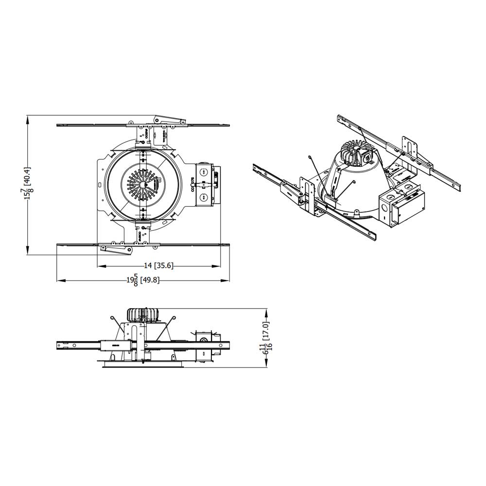 Lithonia LDN8 Commercial LED Recessed Downlight, 3800 Lumens Adjustable, Selectable CCT, 30K/35K/40K/50K (Reflector Sold Separately) - Bees Lighting