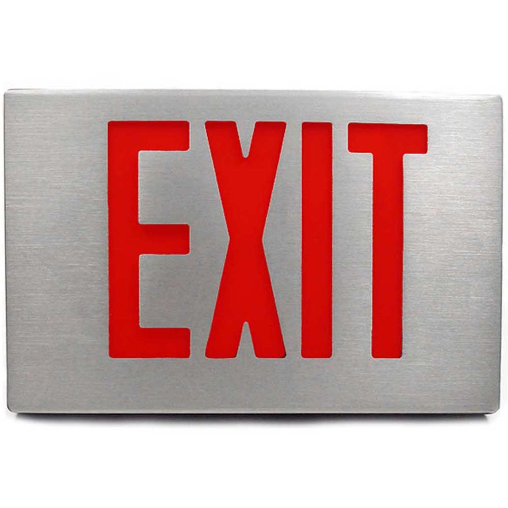 LED Exit Sign Die-Cast Aluminum Single Face with Red Letters and Battery Backup - Bees Lighting