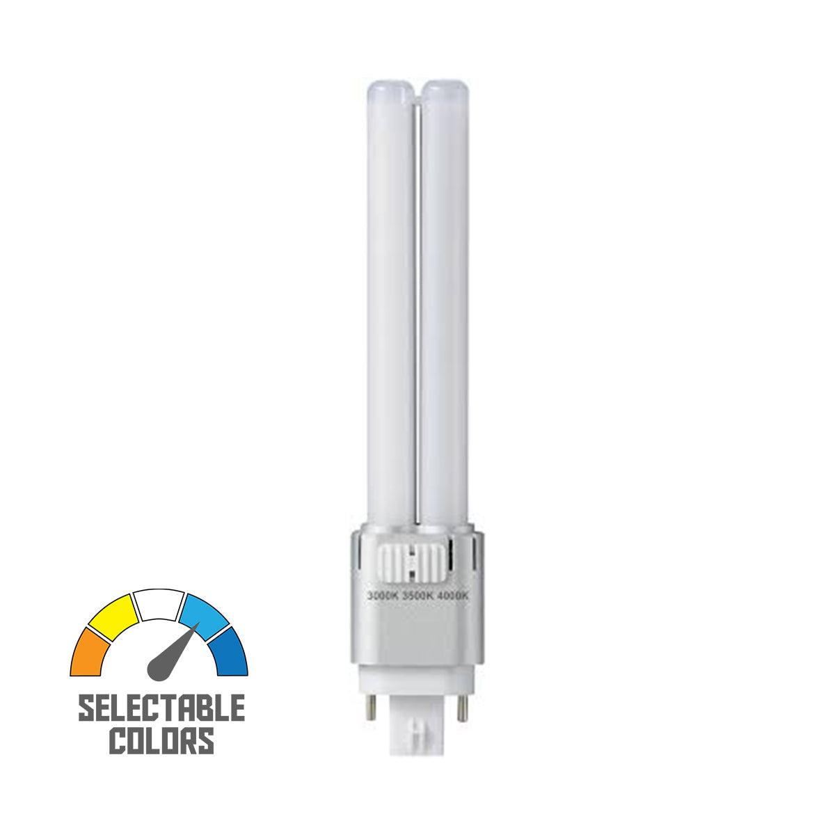 4 Pin PL LED Bulb, 10 Watt, 1400 Lumens, Selectable CCT 30K/35K/40K, Omnidirectional, Replaces 42W CFL, G24q Base, Direct Or Bypass - Bees Lighting
