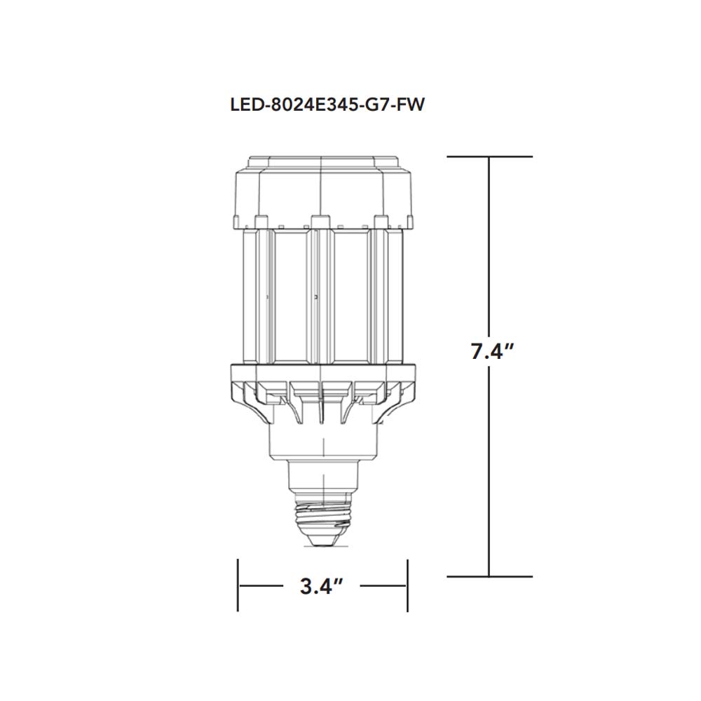 Retrofit LED Corn Bulb, 60W, 8870 Lumens, Selectable CCT, 30K/40K/50K, E26 Base, 120-277V