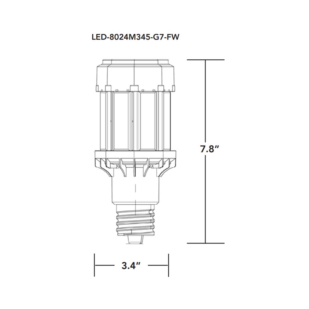 Retrofit LED Corn Bulb, 60W, 8870 Lumens, Selectable CCT, 30K/40K/50K, EX39 Mogul Extended Base, 120-277V