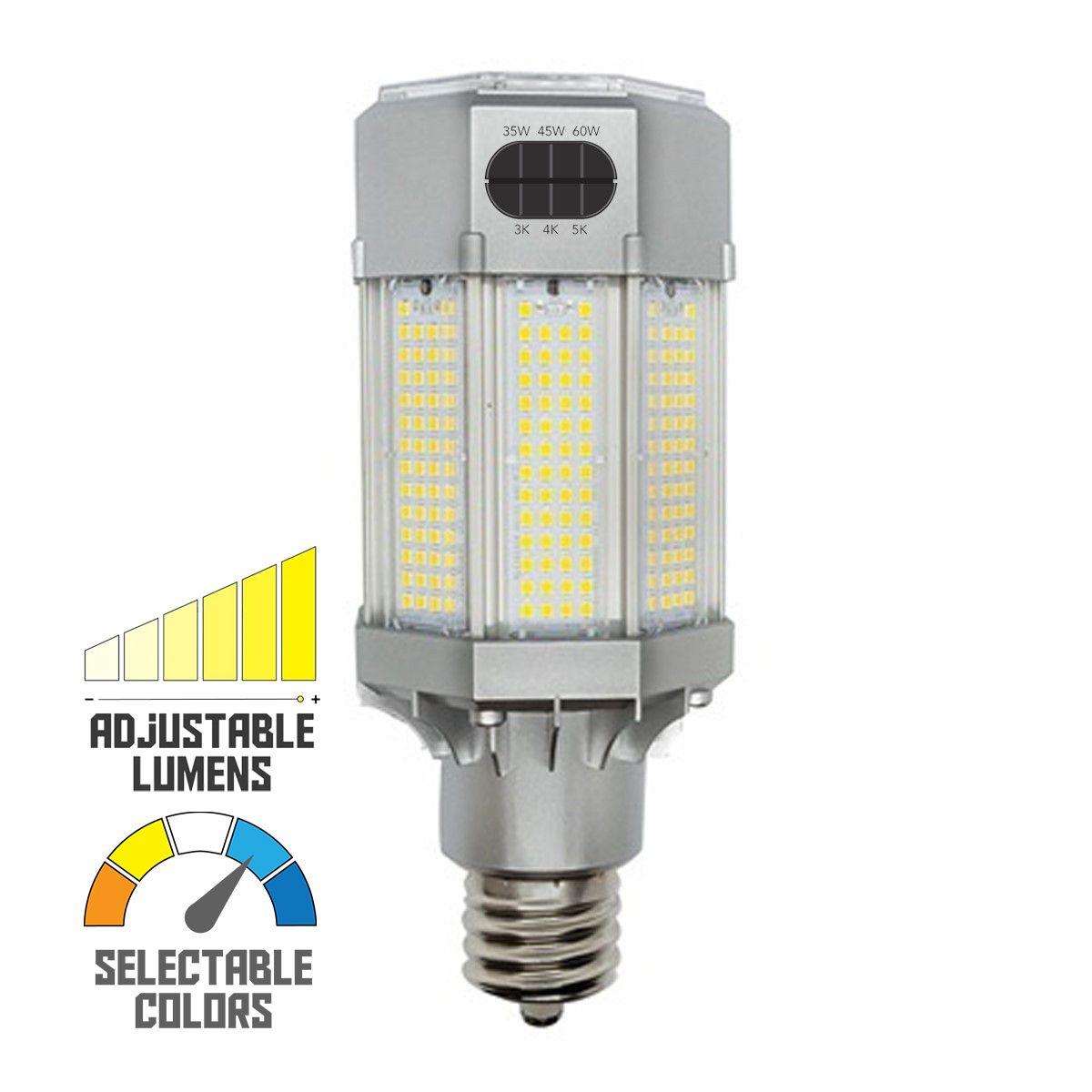 LED Corn Retrofit Lamp, 110W, 15730 Lumens, Selectable CCT, 30K/40K/50K, EX39 Mogul Extended Base, 480V - Bees Lighting