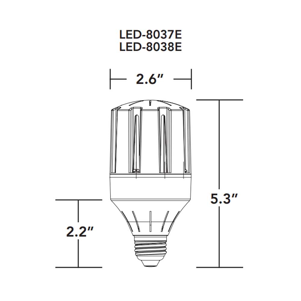 Retrofit LED Corn Bulb, 11W, 1650 Lumens, Selectable CCT, 30K/40K/50K, E26 Base, 120-277V