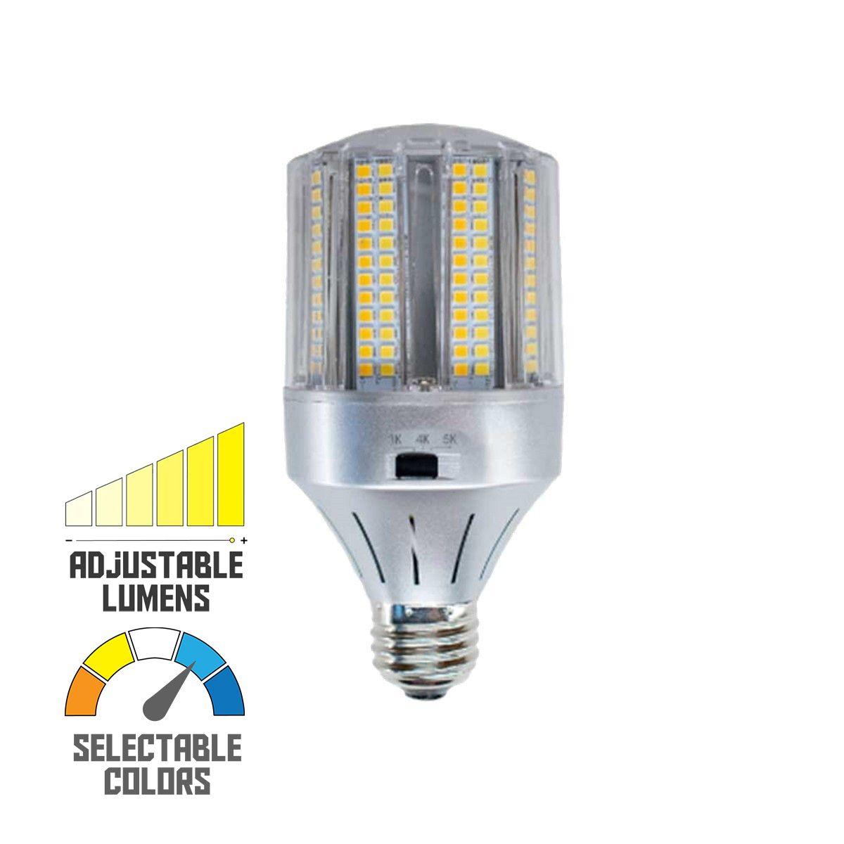 Retrofit LED Corn Bulb, 14W, 1990 Lumens, Selectable CCT, 30K/40K/50K, E26 Base, 120-277V