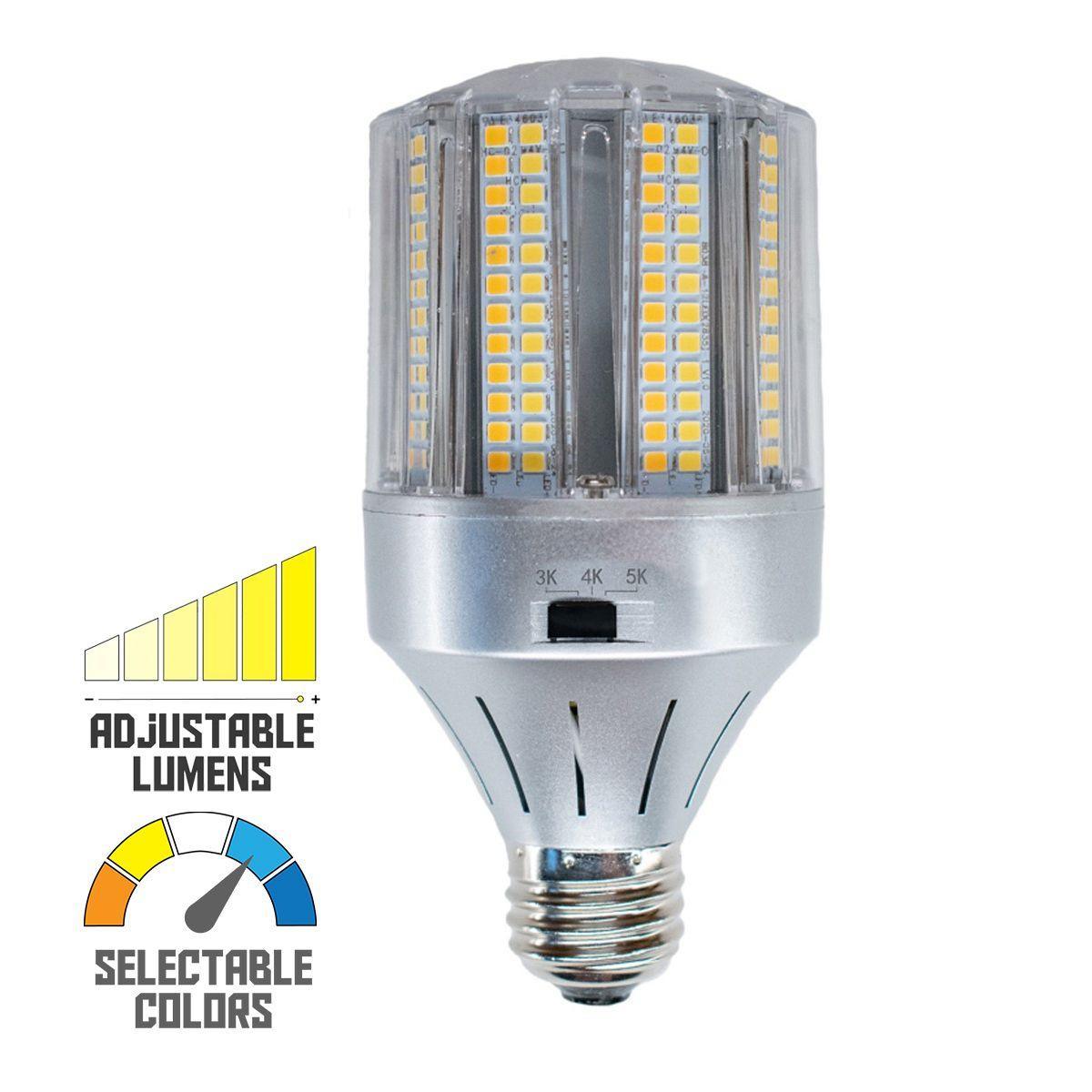 Retrofit LED Corn Bulb, 18W, 2610 Lumens, Selectable CCT, 30K/40K/50K, EX39 Mogul Extended Base, 120-277V - Bees Lighting