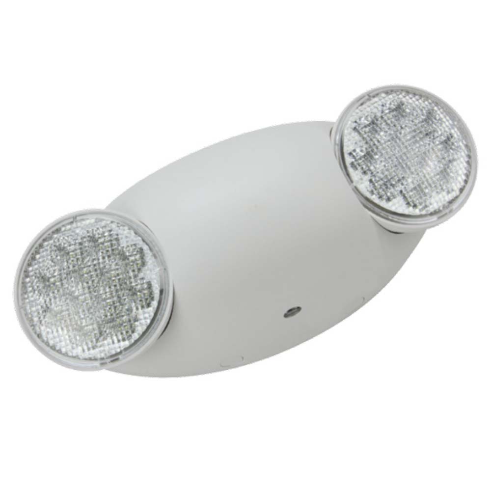 LED Emergency Light 120-277V Remote Capable Battery Backup Self-Diagnostics, White