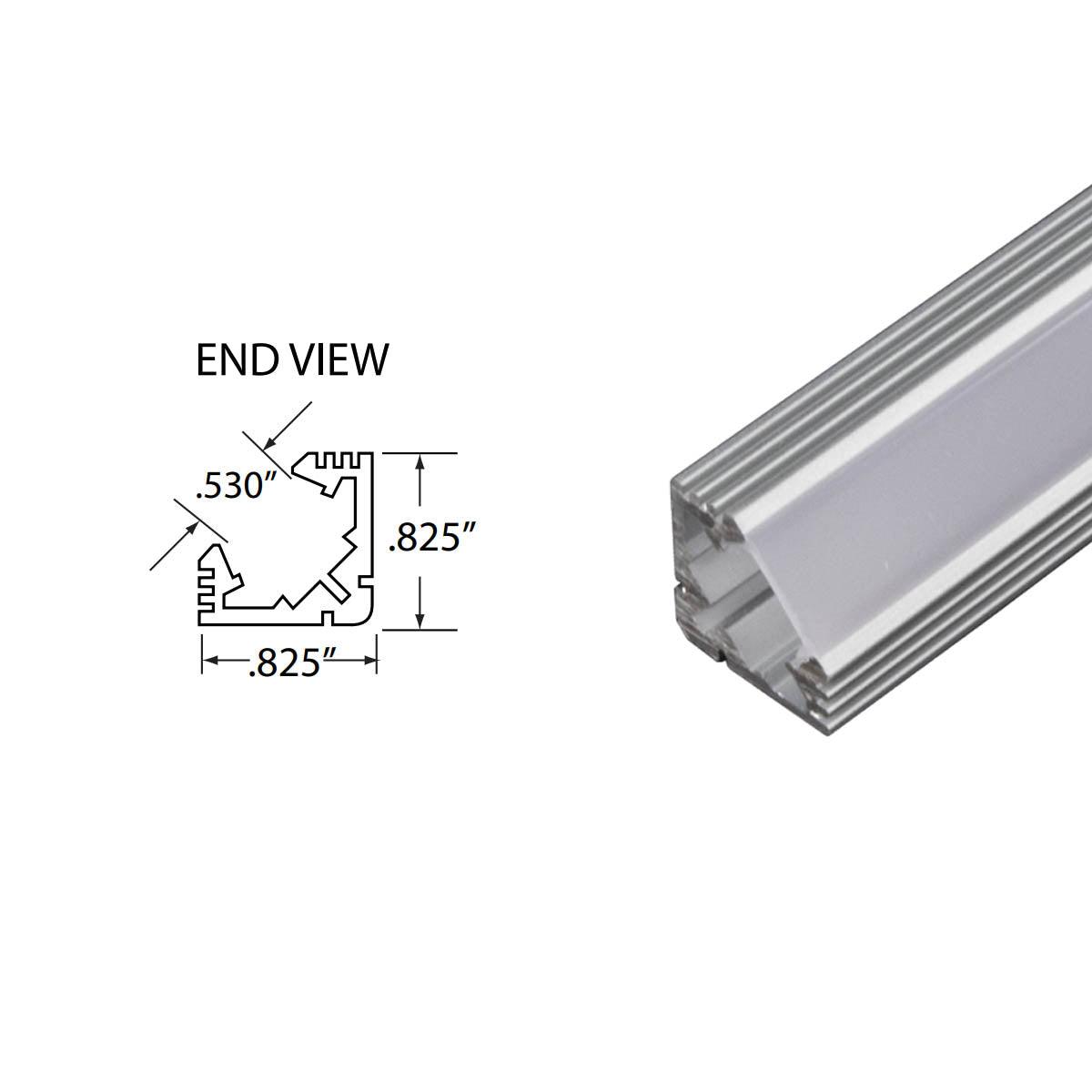 Two End caps, one solid, one with wiring hole for LED-CHL-45 Channel - Bees Lighting