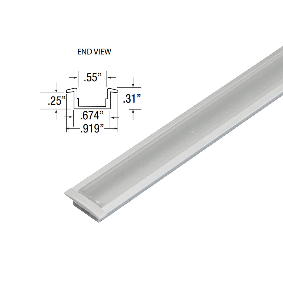 Two End caps, one solid, one with wiring hole for LED-CHL-SLIM Channel - Bees Lighting