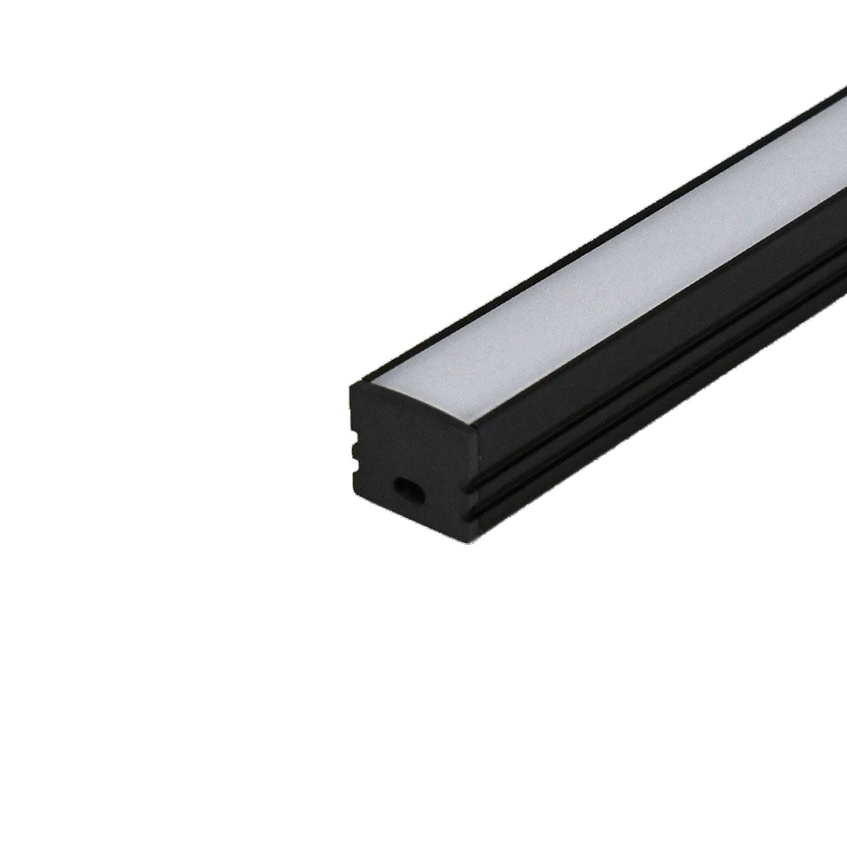 Two End caps, one solid, one with wiring hole for LED-CHL-XD-MD Channel, Black - Bees Lighting