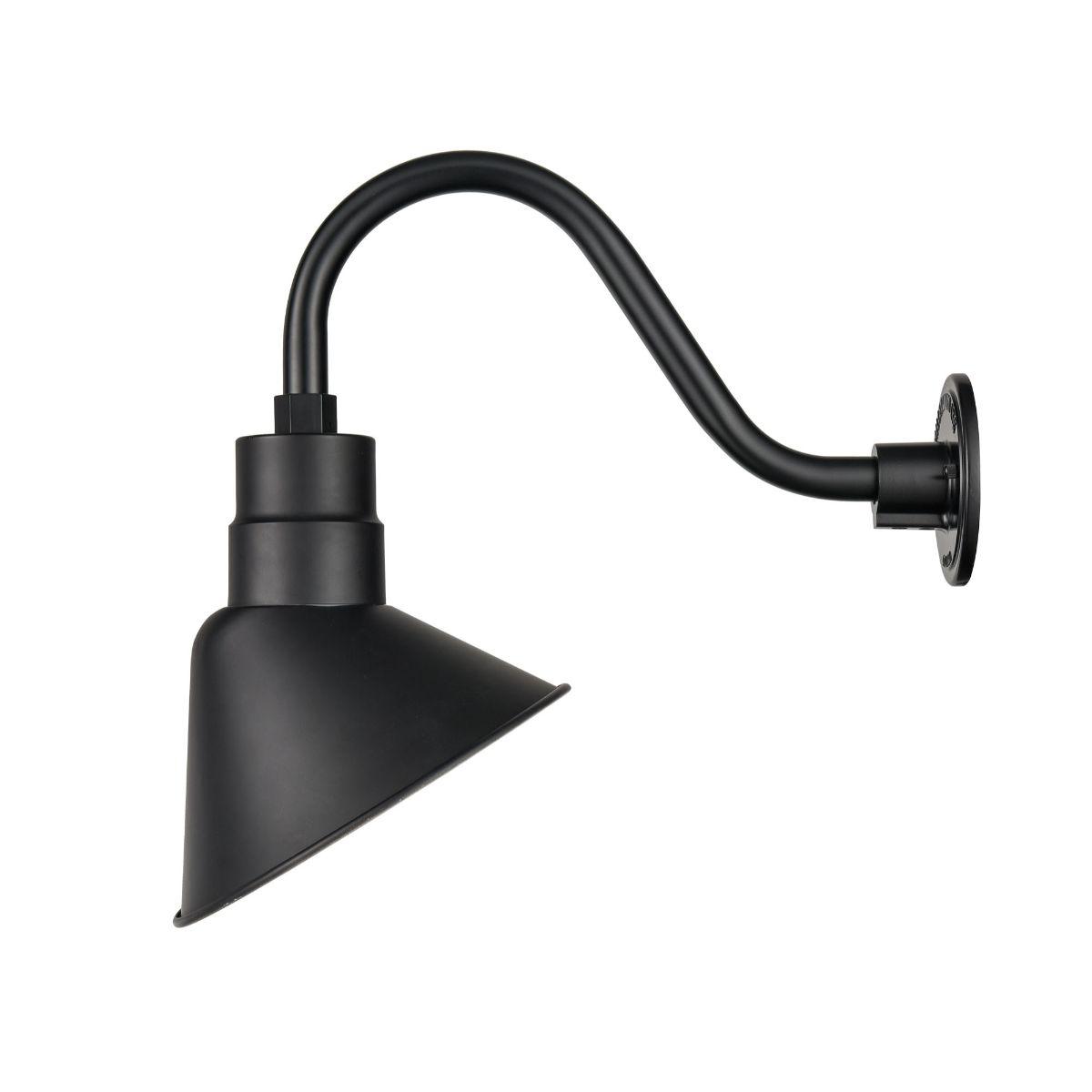 R Series 10 in. LED Black Outdoor Angle Shade with 3/4 in. Fitter