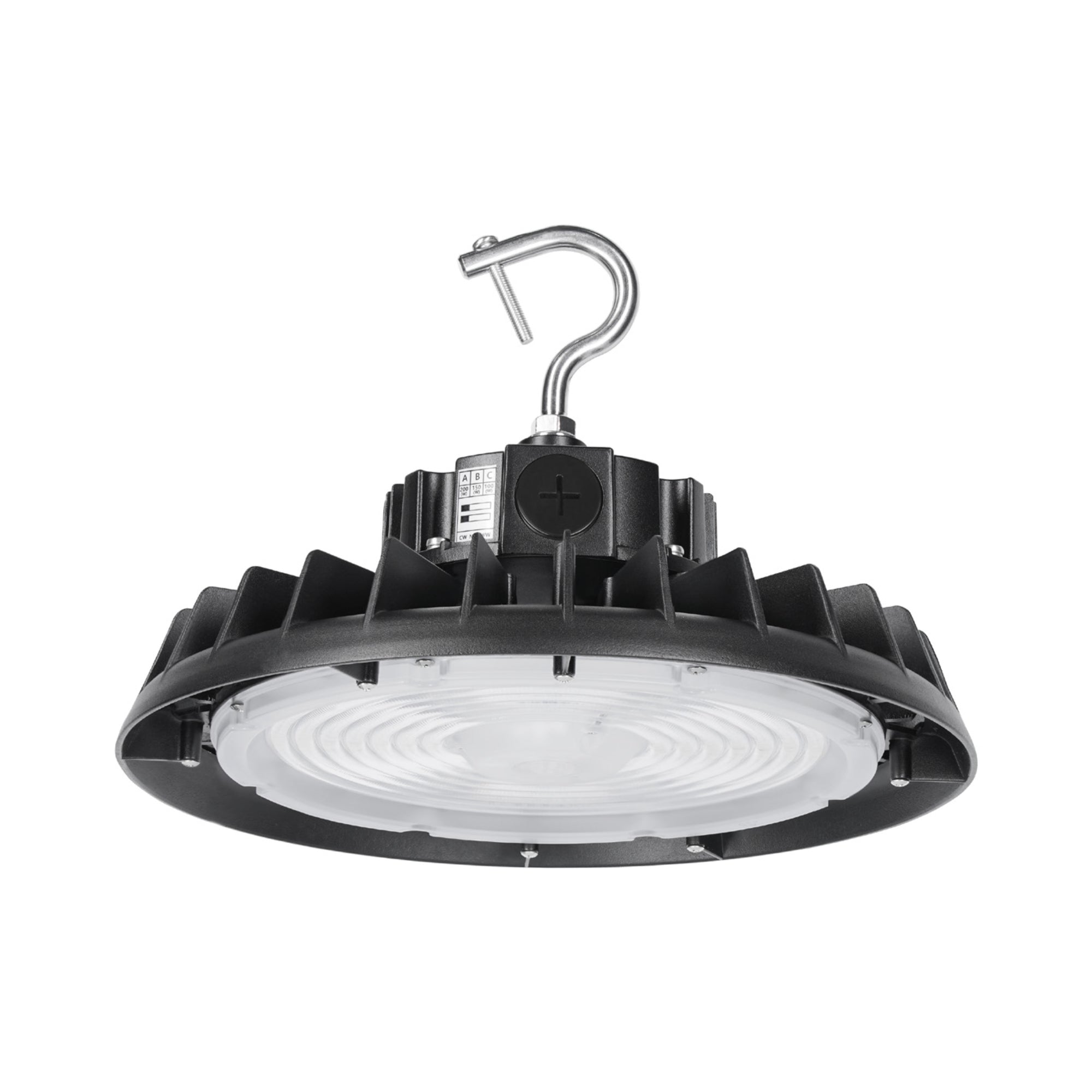 UFO High Bay Light, 320W, 48000 Lumens, 35K/40K/50K, 120-347V, Black