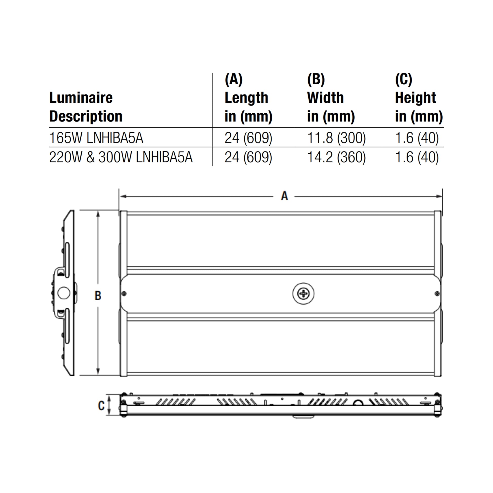 Sylvania - 2ft High Bay LED Light, 22000 Lumens, 165W, 4000K|5000K, 120/277V | Bees Lighting