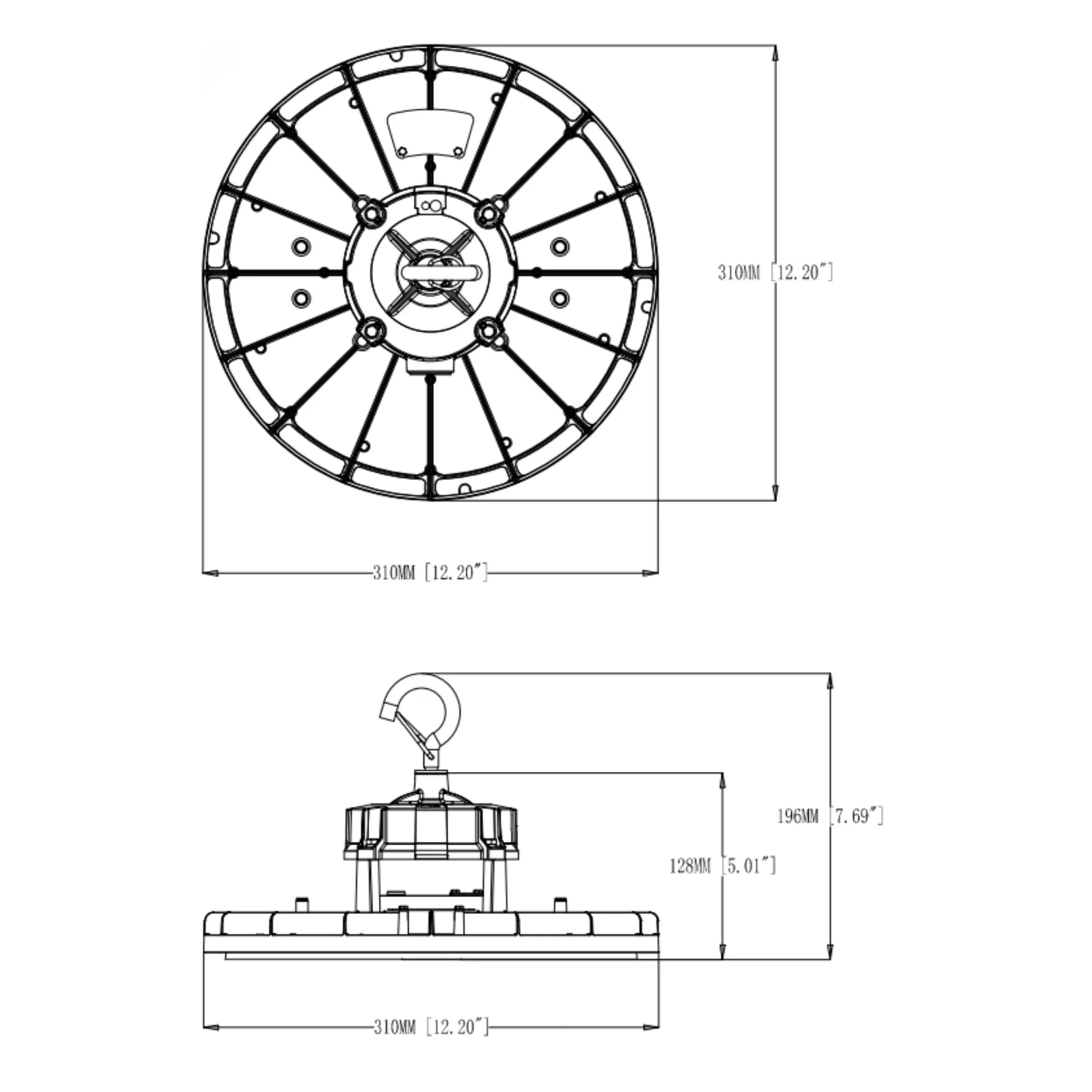 Sylvania - UFO High Bay Light, 100W, 15000 Lumens, 35K/40K/50K, 120-347V, Black | Bees Lighting