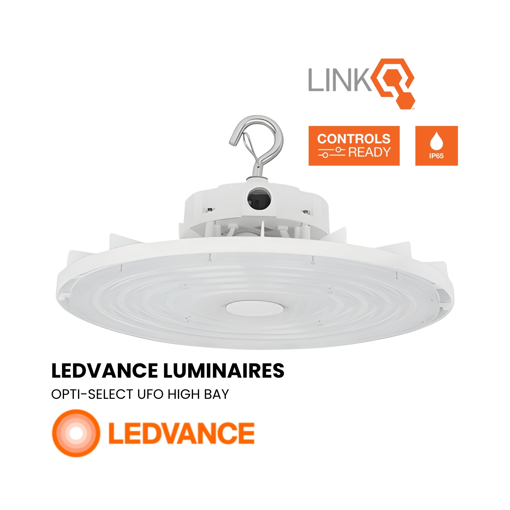 UFO High Bay Light, 300W, 45000 Lumens, 35K/40K/50K, 120-347V, Black