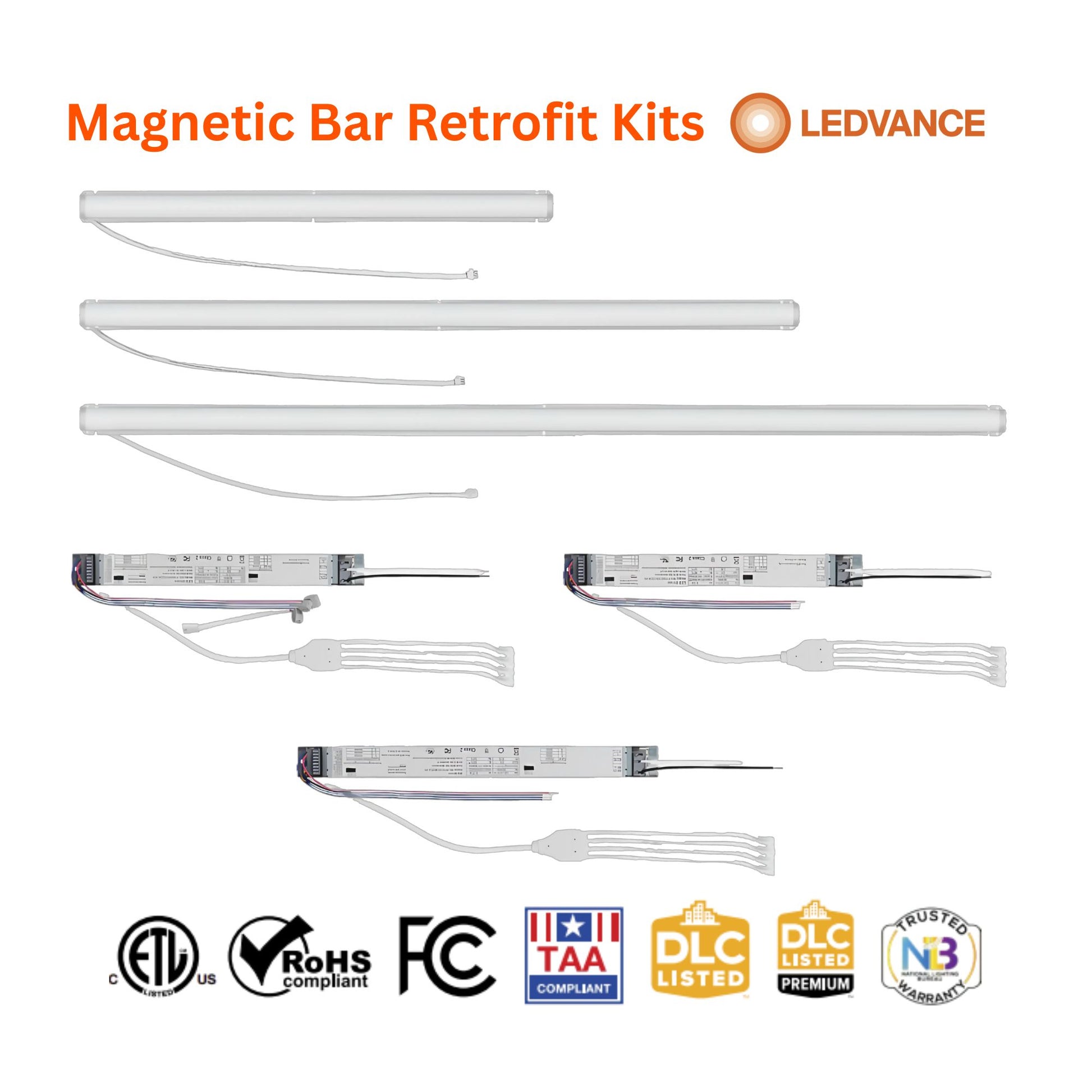 2ft Magnetic Linear Retrofit Kit, 4800/7200/9600 Lumens, 35K/40K/50K, 120-347V - Bees Lighting