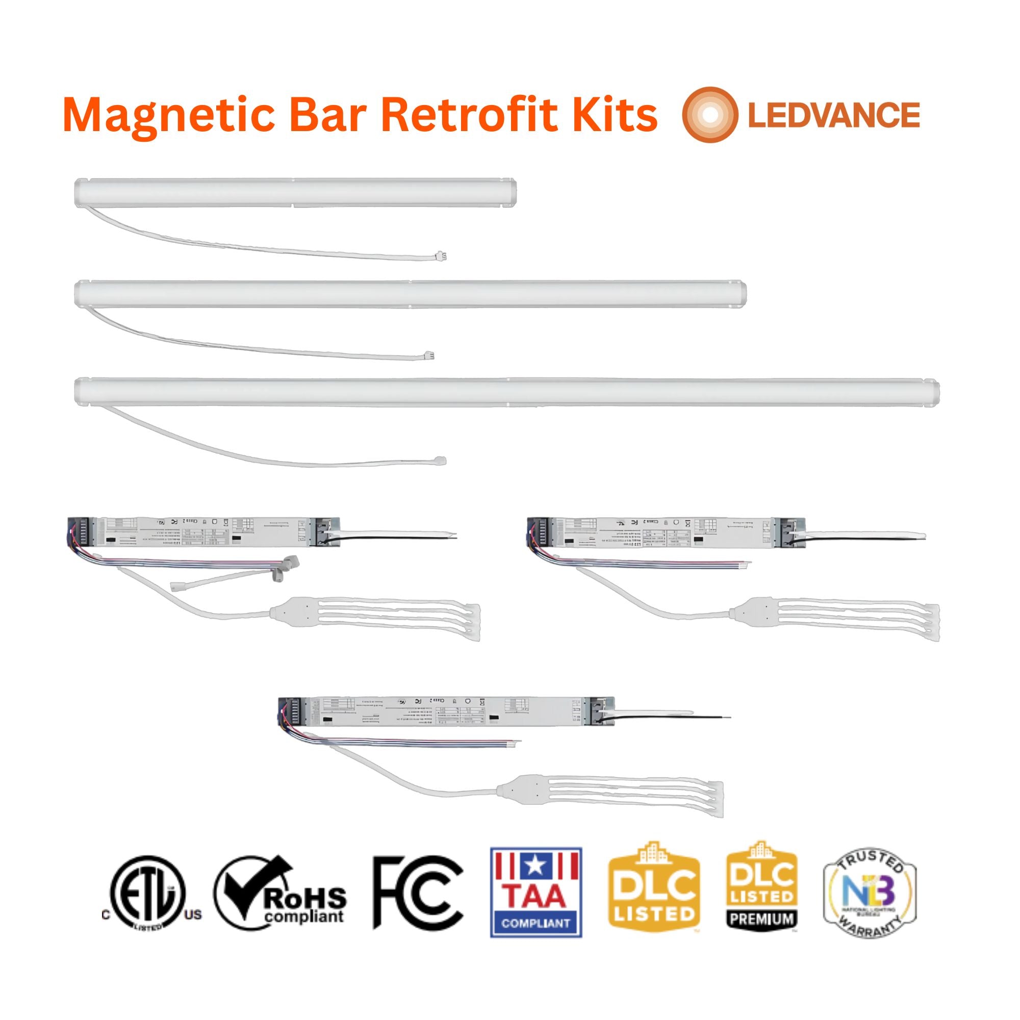 2ft Magnetic Linear Retrofit Kit, 4800/7200/9600 Lumens, 35K/40K/50K, 120-347V - Bees Lighting