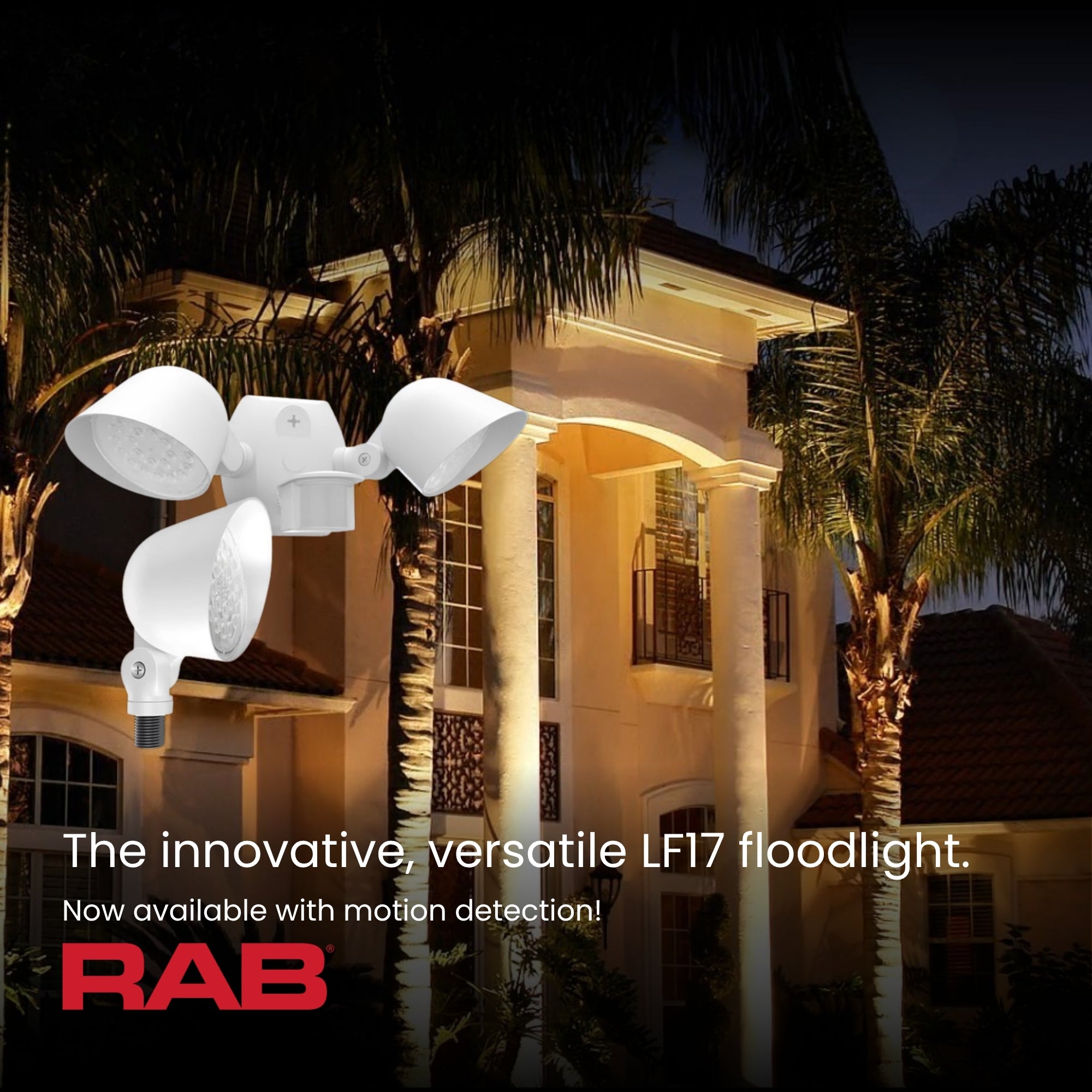 RAB LF17X2 Field Adjustable Landscape Flood Light 2230 Lumens 16W Selectable CCT 120-277V Bronze