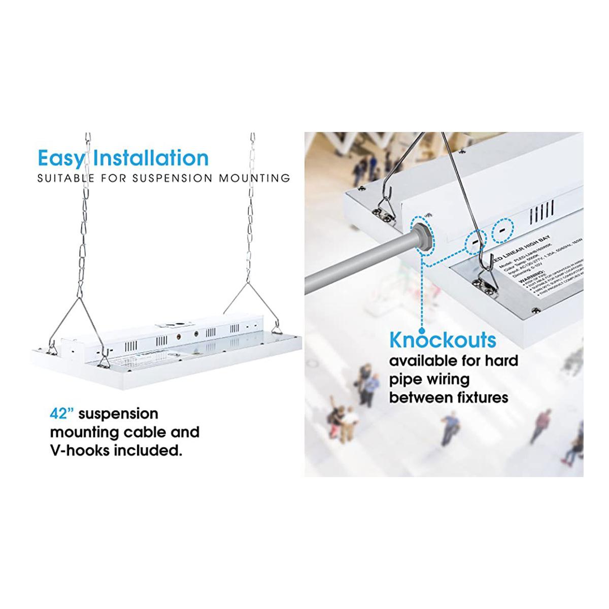 2ft LED Linear High Bay, 160 Watts, 20000 Lumens, 35K/40K/50K, 120-277V - Bees Lighting