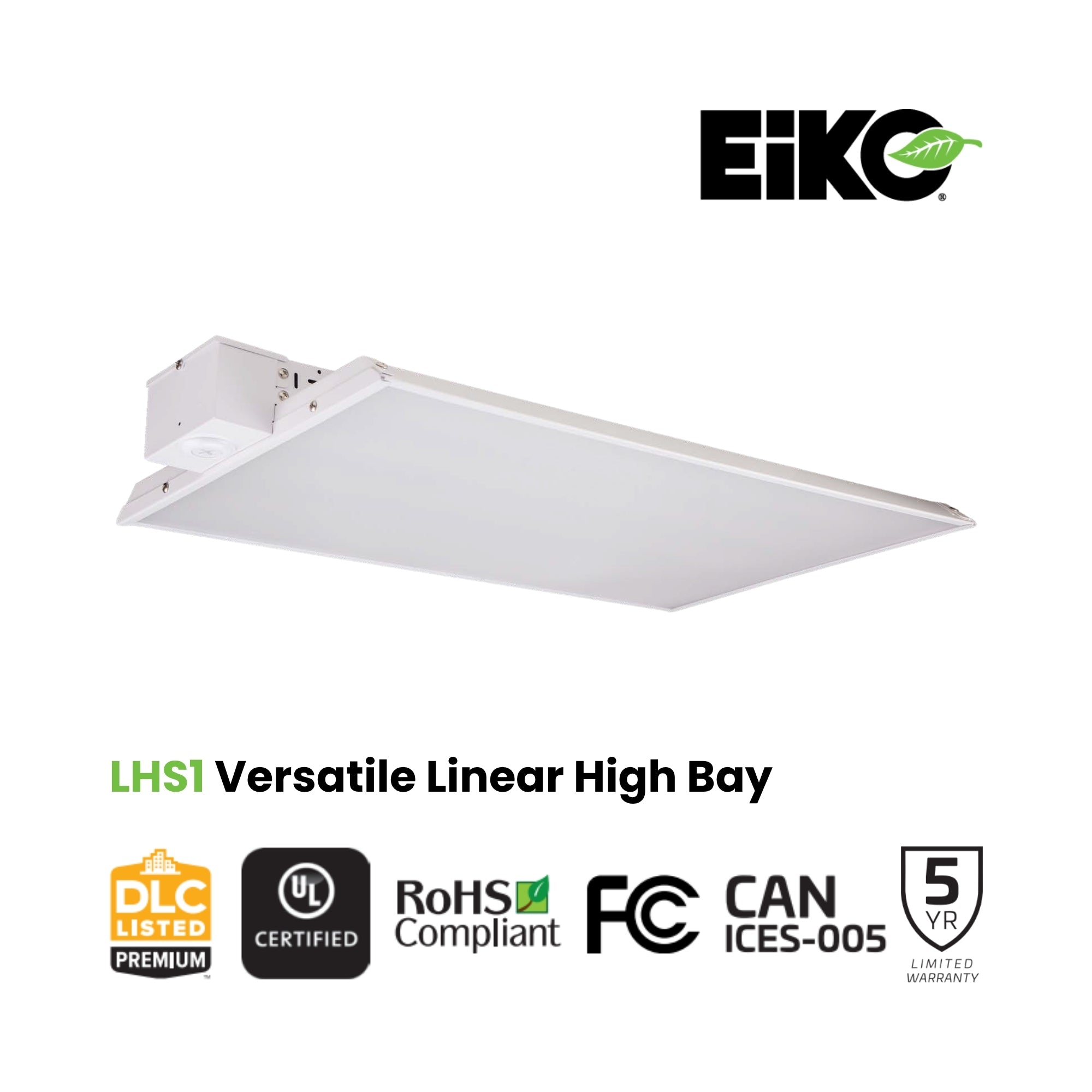 Eiko - Linear High Bay LED Light, 320W, 48000lm, 4000K/5000K, 120-347V | Bees Lighting