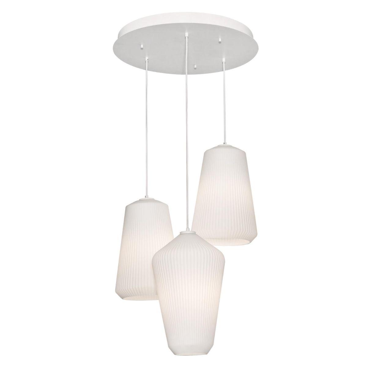 Lily 24 in. 3 Lights Pendant Light White Finish - Bees Lighting