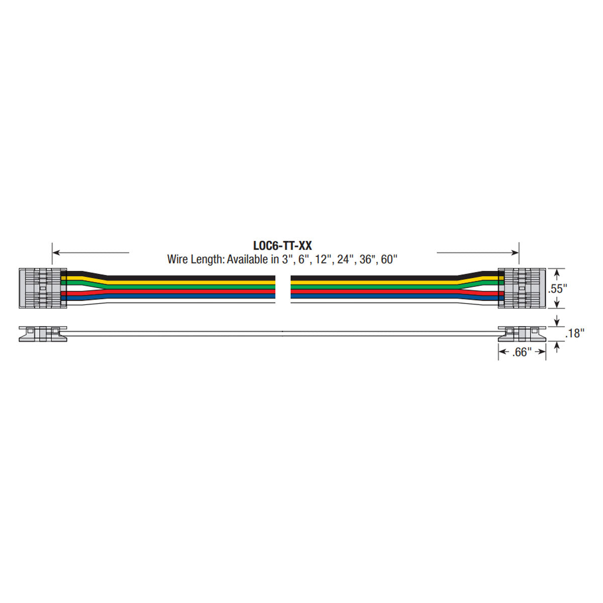 12in. Tape to Tape Connector for LTR-S COB RGBTW LED Tape - Bees Lighting