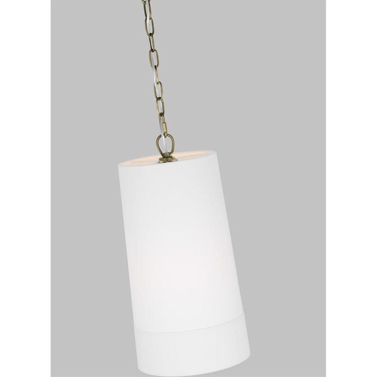 Ivie Tall Pendant light 10 in. White & Brass Finish - Bees Lighting