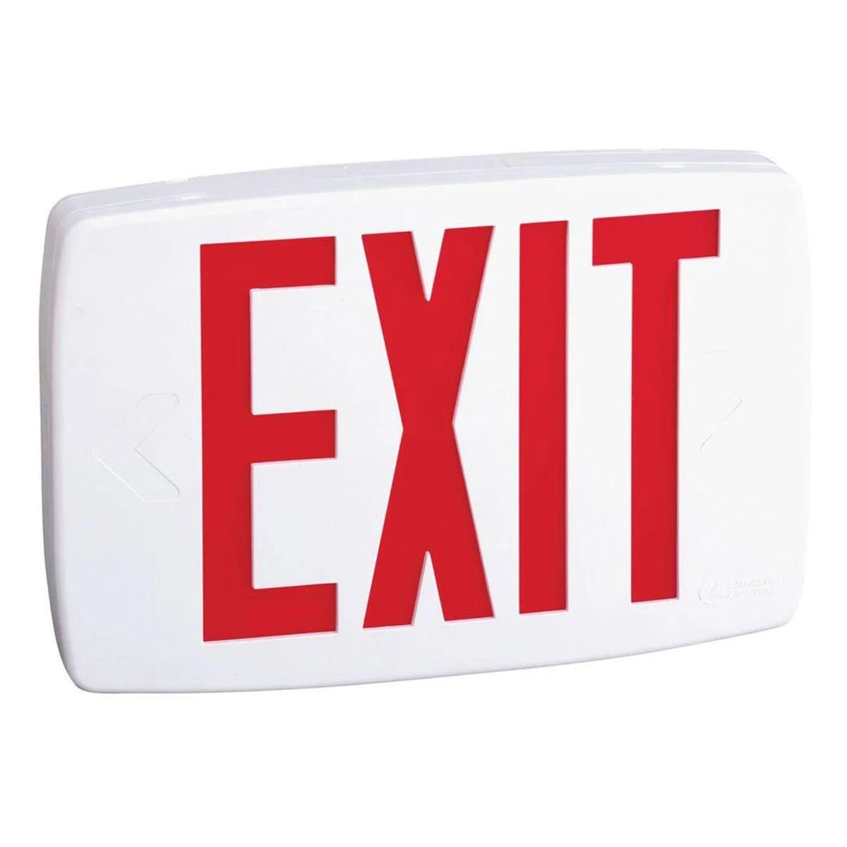 LED Exit Sign, Universal Face with Red Letters, White Finish - Bees Lighting