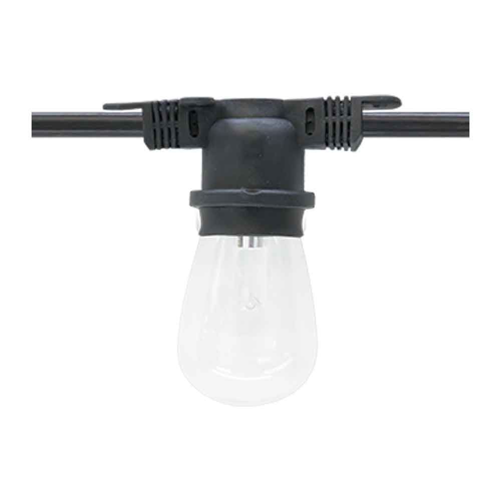 Commercial Grade LED String light, 48 Feet, 24 sockets, Non suspended, E26 Medium Base