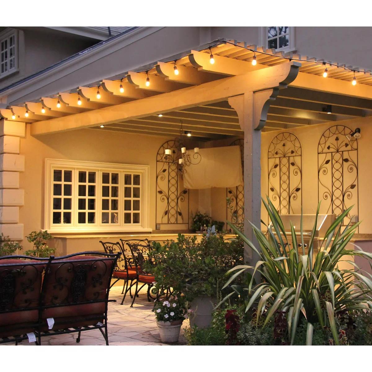 Commercial Grade String light, Suspended 24 sockets, E26 Medium Base, 48 Feet