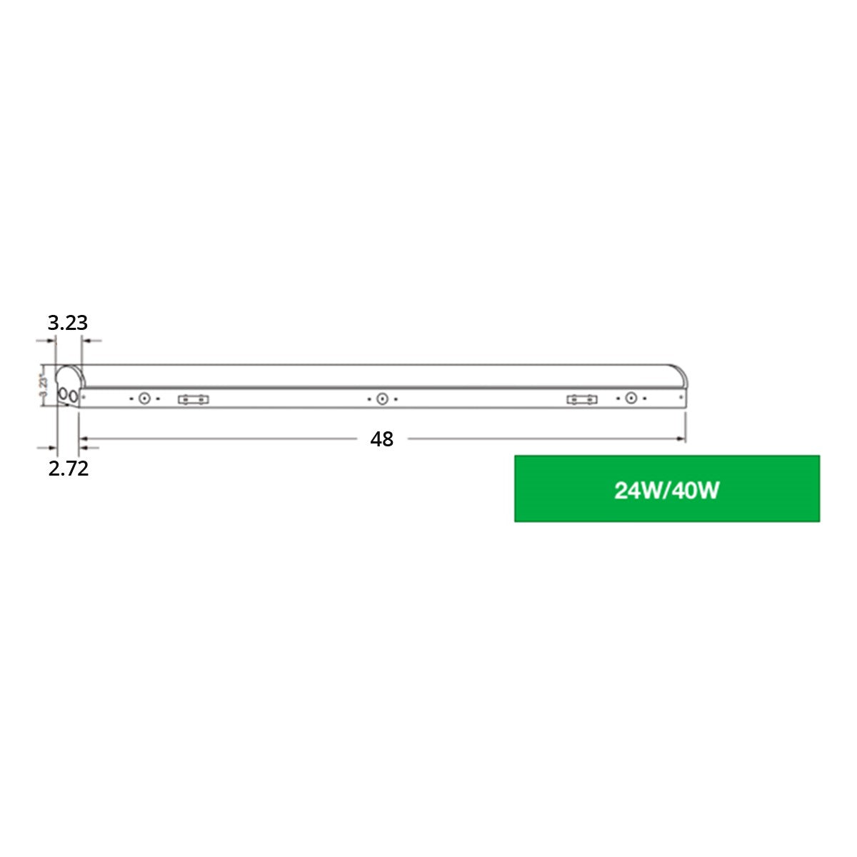 4ft LED Strip Light Fixture, 24/32/40 Watts, 5200 Lumens, 35K/40K/50K, 120-277V - Bees Lighting
