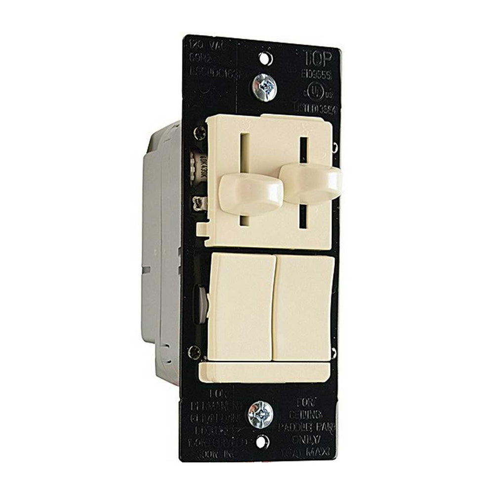 Legrand LSCLDC163PLA 3-Speed Ceiling Fan Switch Dimmer Combo - Light ...