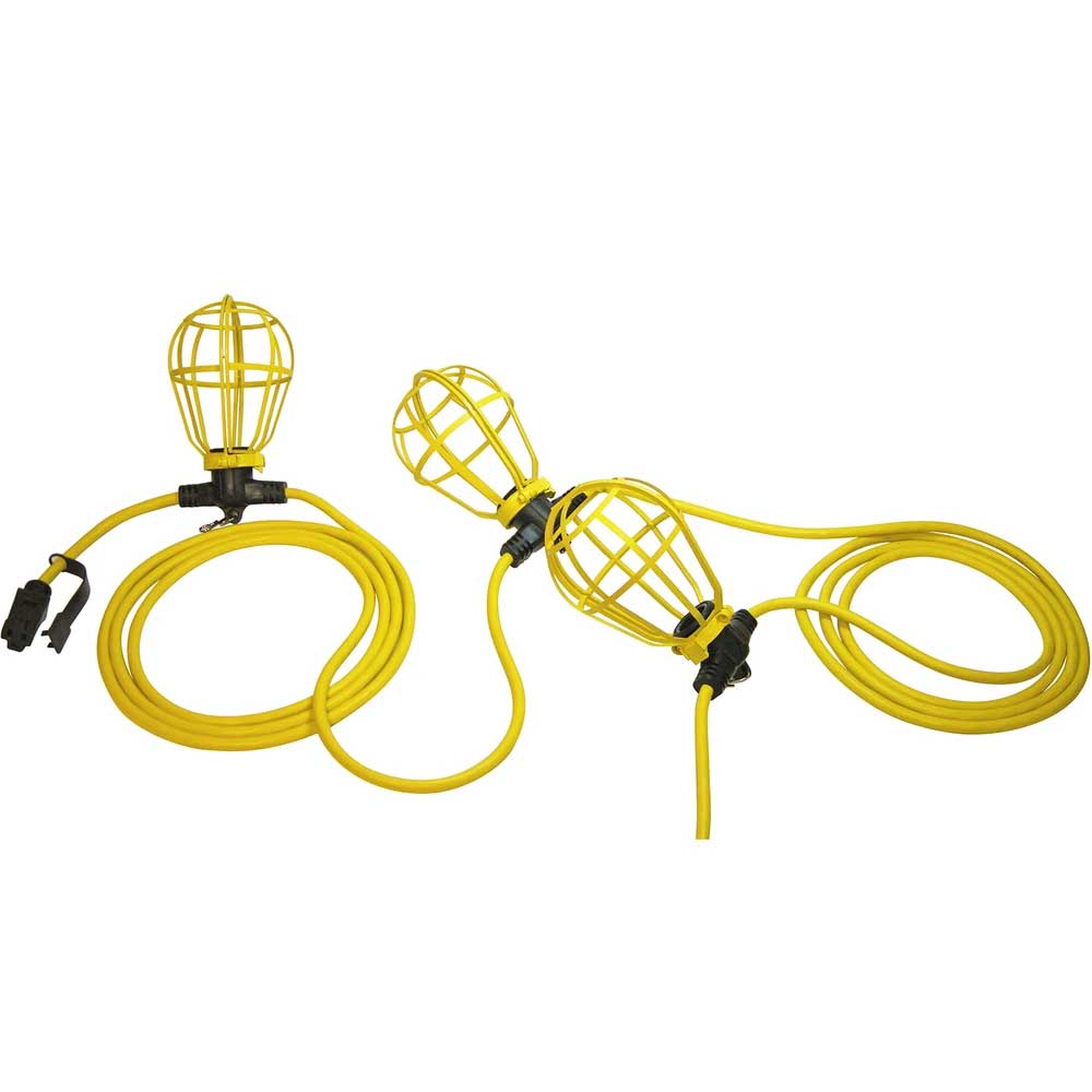 50ft Construction String Light, 125V, 5 Sockets per String, Bulb Not Included - Bees Lighting