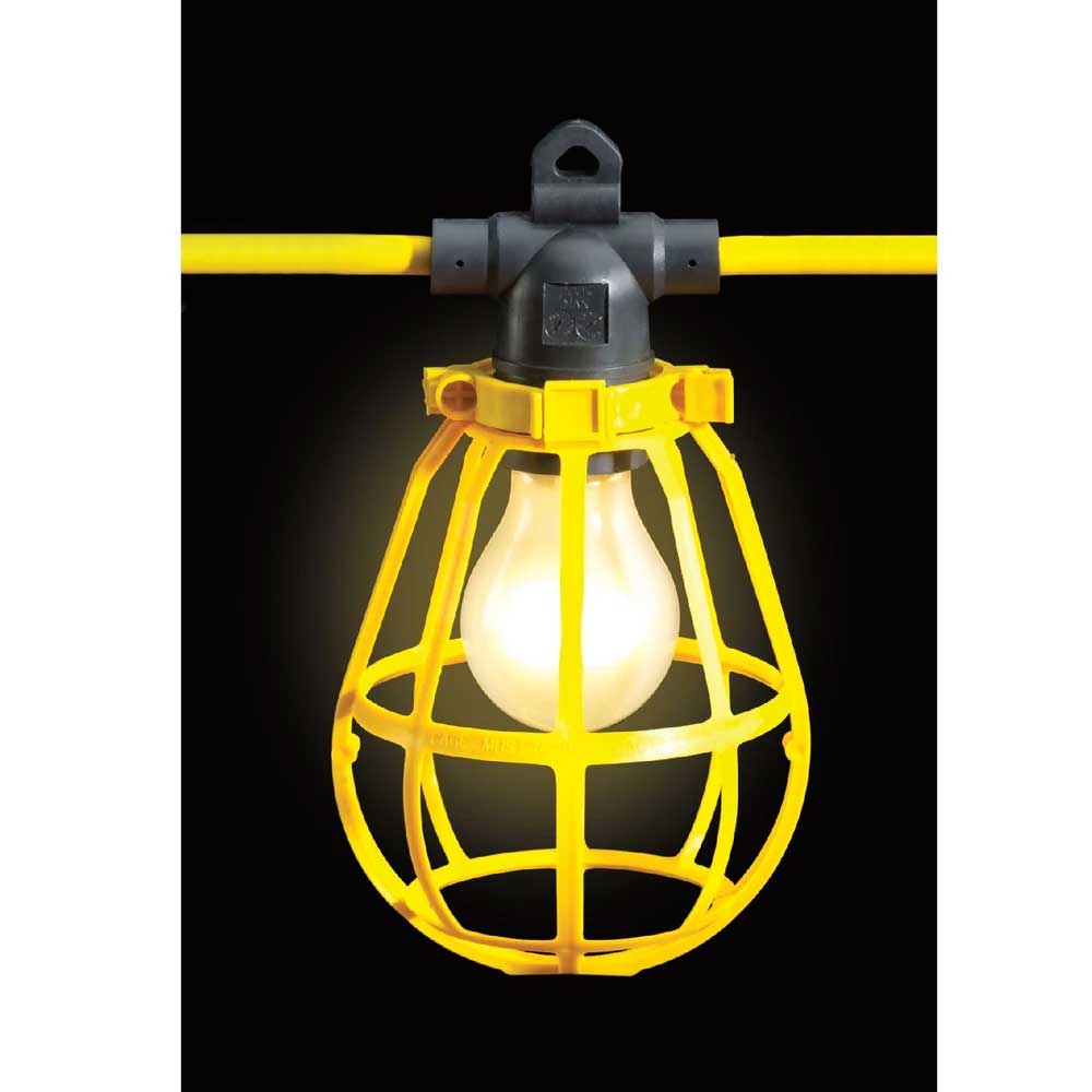50ft Construction String Light, 125V, 5 Sockets per String, Bulb Not Included - Bees Lighting
