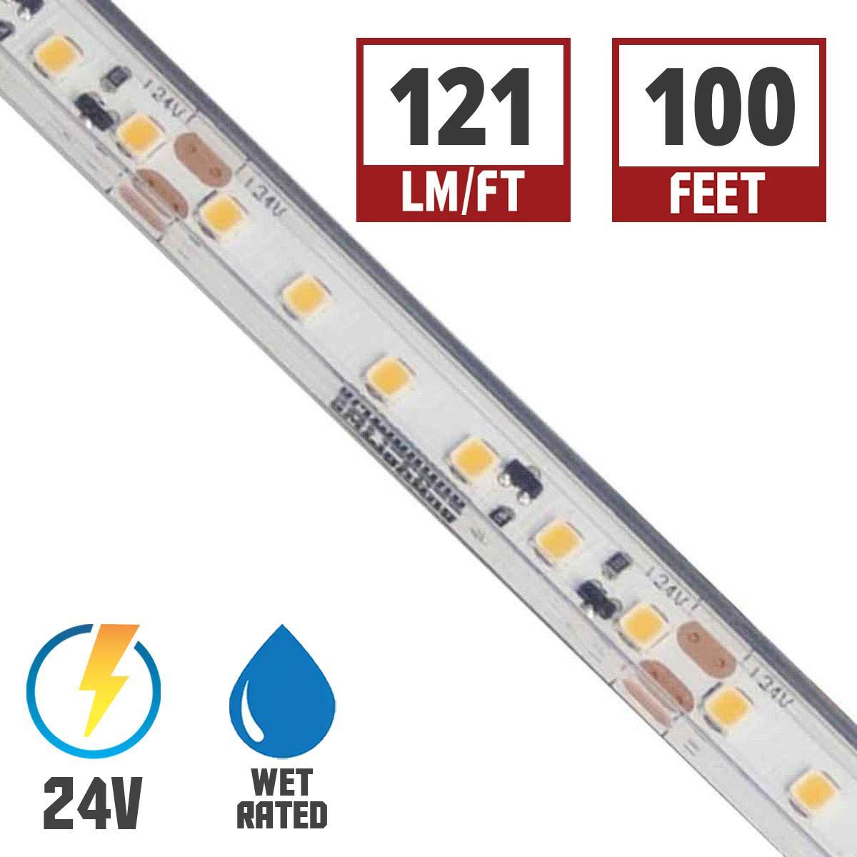 LTR-P Pro Wet Location LED Tape Light, 120 Lumens per Ft, 1.5 watts per Ft, 24V