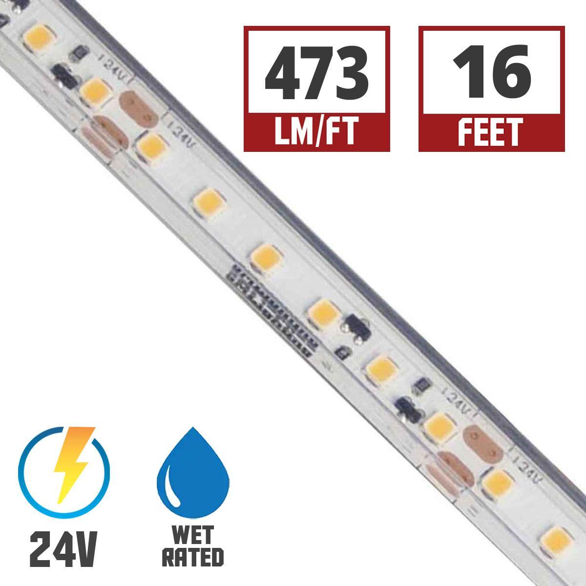 LTR-P Pro Wet Location LED Tape Light, 425 Lumens per Ft, 5.8 watts per Ft, 24V
