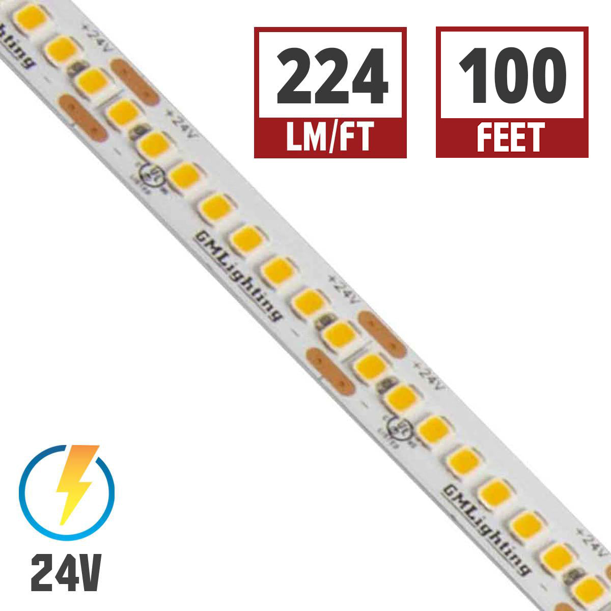 GM Lighting - GM Lighting LTR-S Spec LED Strip Light - 3000K, 2.5W/Ft, 24V, 100Ft Reel | Bees Lighting