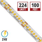 GM Lighting - GM Lighting LTR-S Spec LED Strip Light - 3000K, 2.5W/Ft, 24V, 100Ft Reel | Bees Lighting