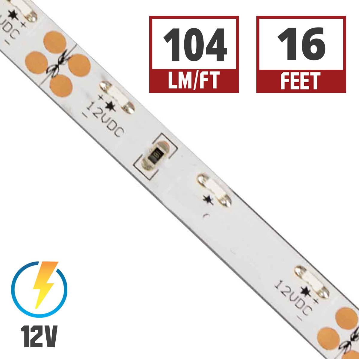 LTR-S Spec Side-View LED Strip Light, 115 Lumens per Ft, 1.5 watts per Ft, 12V
