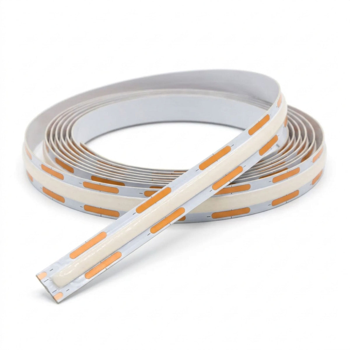 GM Lighting LTR-S Ultra LED tape light coiled on a reel, with a white strip and orange LED segments