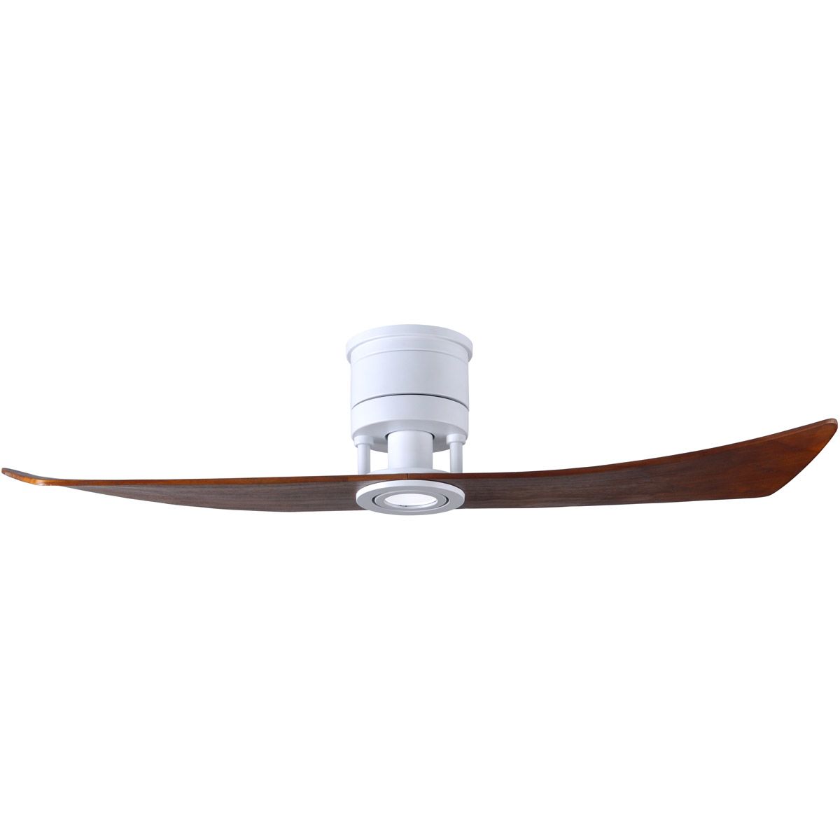 Lindsay 52 Inch 2-Blade White and Walnut Damp Rated LED Ceiling Fan with Remote - Bees Lighting