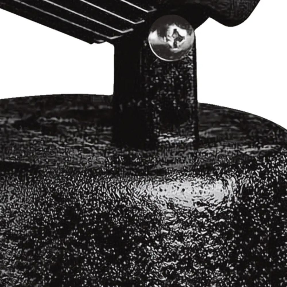 Black textured pedestal mount with central screw for spotlight fixture