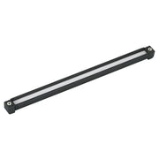 Textured black aluminum LED hardscape light bar with end caps and mounting slots