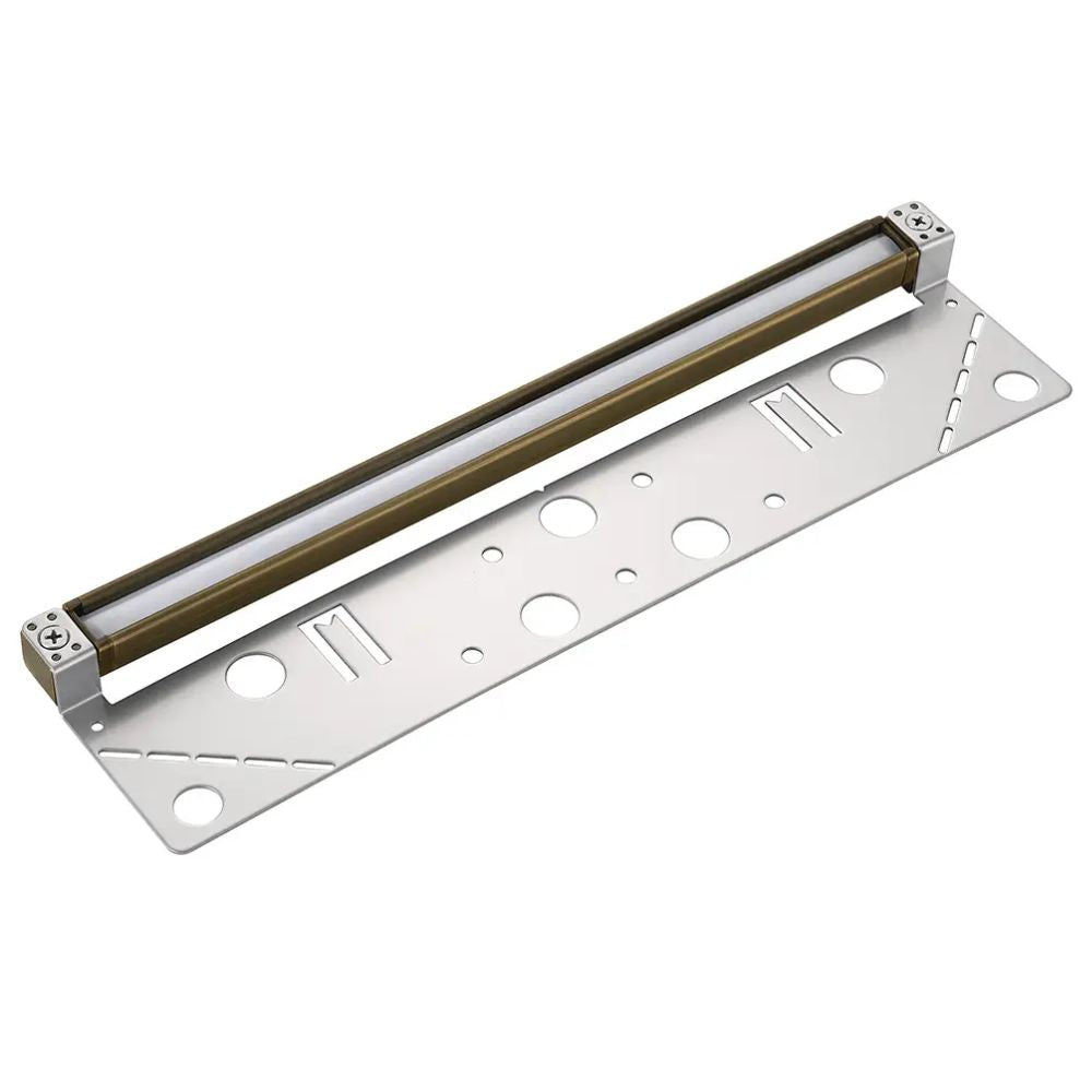 12 in hardscape LED light bar with centennial brass finish and steel mounting bracket