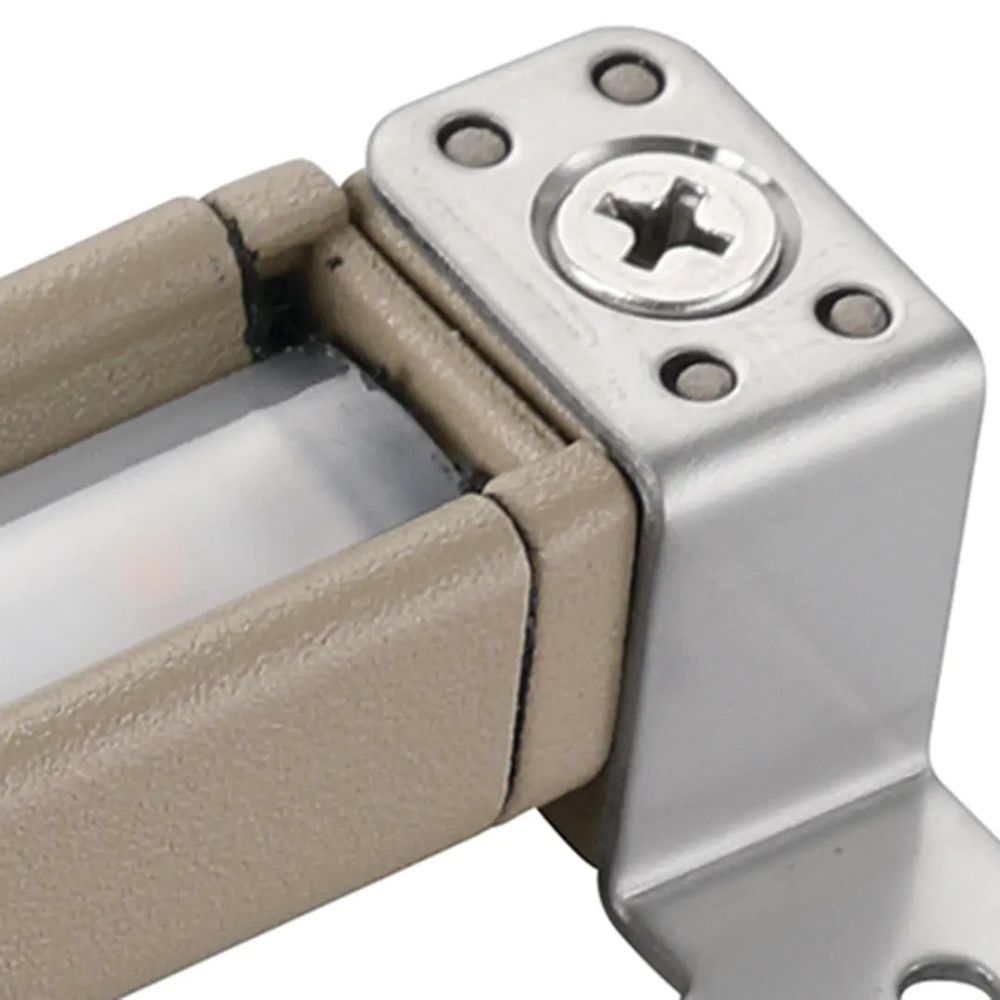 Metal end bracket and screw hardware connecting to sand aluminum LED light bar