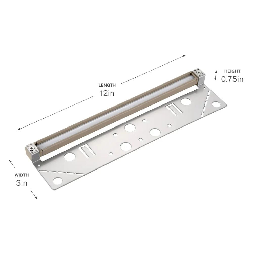 12 in sand aluminum hardscape LED light bar with mounting plate for ground installs
