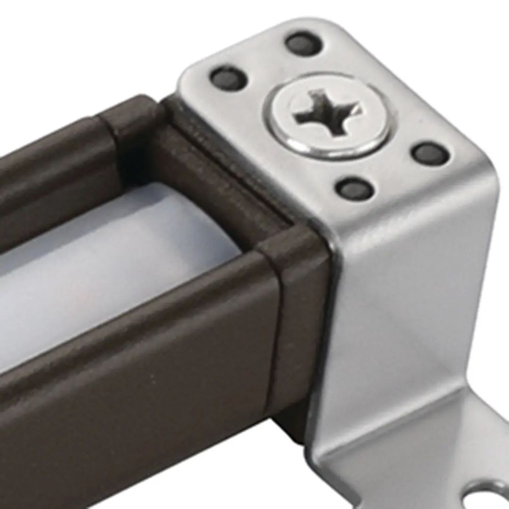 LED hardscape light end cap with textured bronze housing and mounting screw