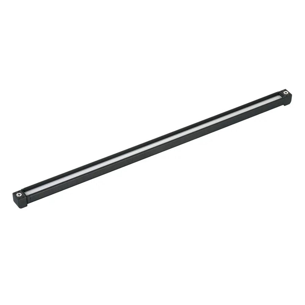 Black hardscape LED light bar with end caps and mounting hole