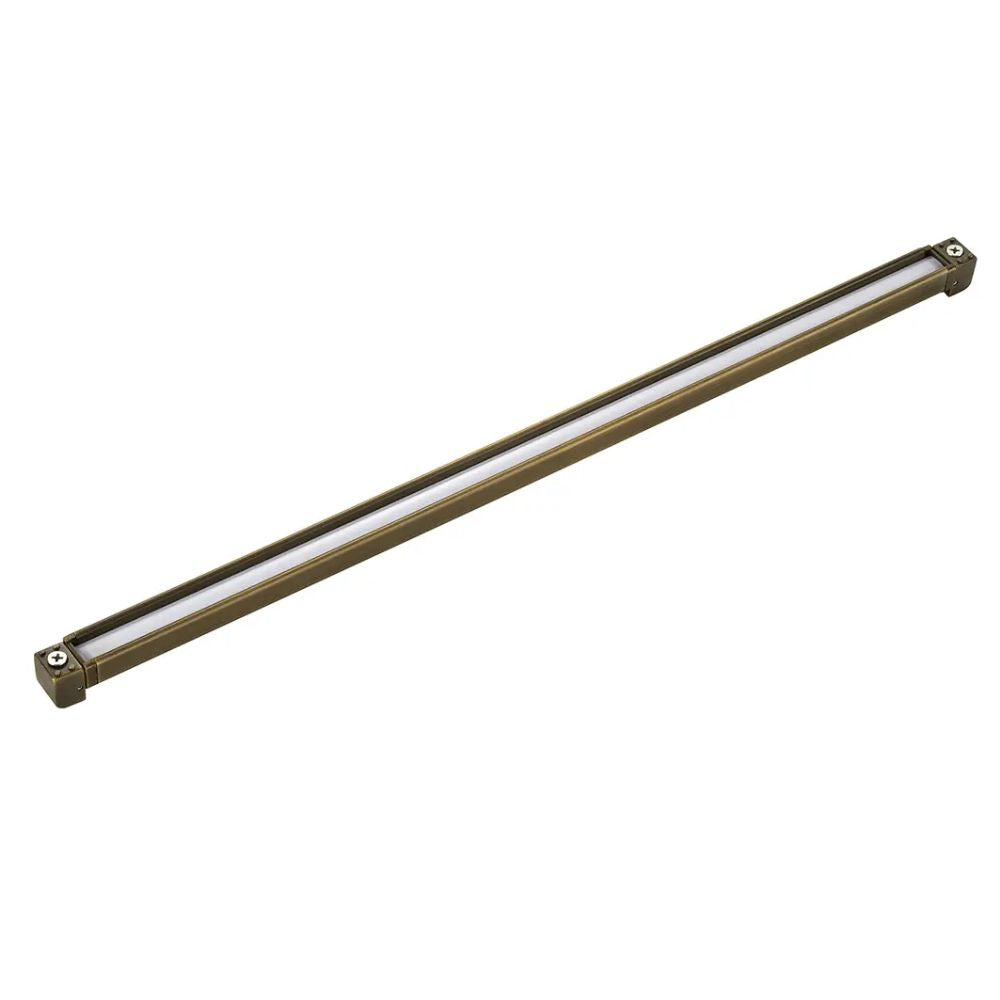 Brass 18 in hardscape LED light bar with end mounting hardware
