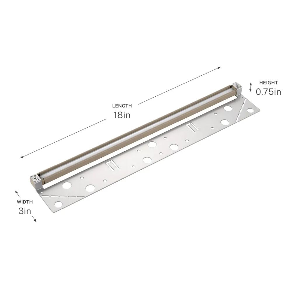18 in hardscape LED light bar with sand aluminum housing and mounting plate